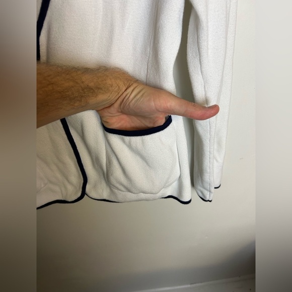 Vintage Ralph Lauren L Women Blazer Black Trim Academy Collegiate Timeless Logo - Picture 7 of 15